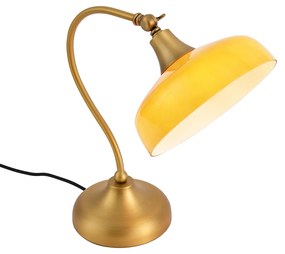 Candeeiro de Mesa Clássico Bronze com Vidro Opal Laranja - Clerk Clássico / Antigo