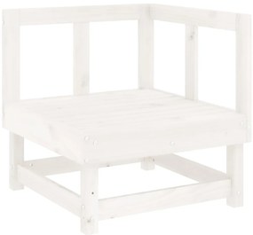 7 pcs conjunto lounge de jardim pinho maciço branco