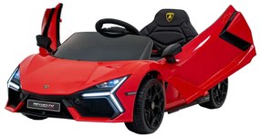 Carro elétrico para Crianças Lamborghini Revuelto 12V 4x4 Rodas Espuma EVA, Assento couro ecológico Vermelho
