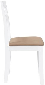Cadeiras de jantar com almofadões 2 pcs madeira maciça branco