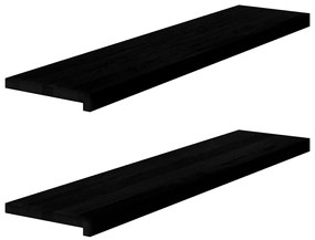 vidaXL Soleiras da janela 2 pcs 110x25x2 cm carvalho castanho-escuro