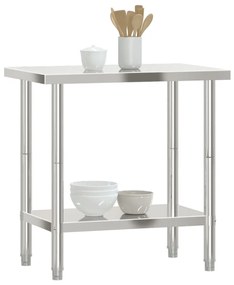 Mesa de trabalho para cozinha 82,5x55x85 cm aço inoxidável