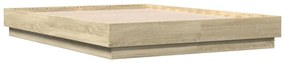Estrutura de cama com luzes LED 140x190 cm carvalho sonoma