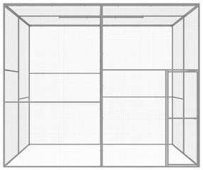 Jaula para gatos 3x3x2,5 m aço galvanizado