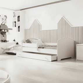 Cama infantil individual Luk 160x80 com gaveta branca