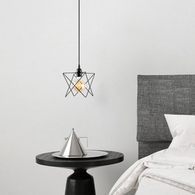 Candeeiro de Teto Akkas – Preto – Diâmetro 24 cm, Altura Ajustável 30-