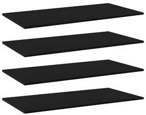 vidaXL Prateleiras para estante 4 pcs 80x20x1,5cm contraplacado preto
