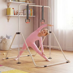 Barra de Ginástica para Crianças, 111,5 x 144,5 x 132 cm, Ajustável em 4 Níveis de Altura, Verde