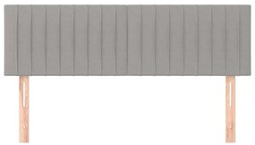 Cabeceira de cama 2 pcs tecido 72x5x78/88 cm cinzento-claro