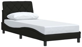 Estrutura de cama sem colchão 90x200 cm tecido preto