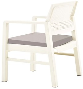 Conjunto lounge para jardim 3 pcs plástico branco