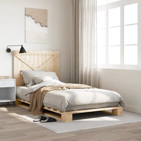 vidaXL Estrutura de cama com cabeceira 100x200cm pinho maciço