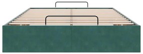 Ottoman Bed Frame Sem Colchão Verde Escuro 120x190 cm Veludo
