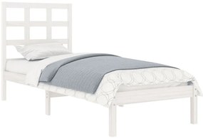 Estrutura de cama solteiro 90x190 cm madeira maciça branco
