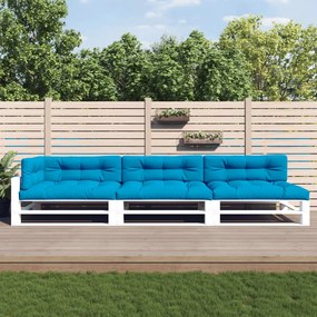 vidaXL Almofadões para móveis de paletes 7 pcs tecido azul