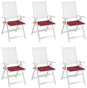 Almofadões p/ cadeiras jardim 6pcs tecido oxford vermelho tinto