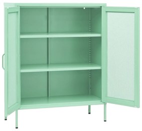 Armário de arrumação aço 80x35x101,5 cm verde-hortelã
