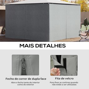 4 Paredes Laterais para Tenda 352x205 cm Laterais para Tenda Universal