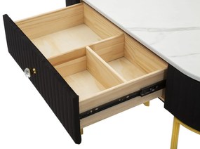 MESA DE CONSOLA MONTPELLIER 100x43x74 CM PRETA E DOURADA
