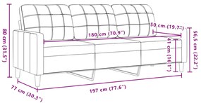 Sofá de 3 lugares 180 cm veludo amarelo