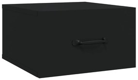 Mesas de cabeceira montagem na parede 2 pcs 35x35x20 cm preto