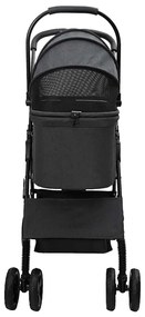 Carrinho de Pet Dobrável Preto 81 x 47 x 99 cm Tecido Oxford