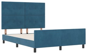 Cama vidaXL Azul Escuro 160x200 cm Veludo