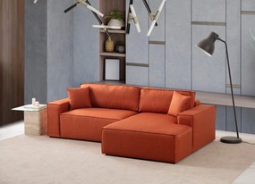 Sofá-Cama de Canto Pırlo – Laranja – 260 cm x 78 cm x 170 cm