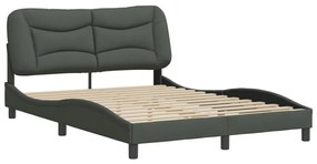 Estrutura de cama sem colchão 140x190 cm tecido cinzento-escuro