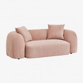 Sofá Coco 2 Lugares Em Chenille Tecido Chenille Rosa Quartzo - Sklum