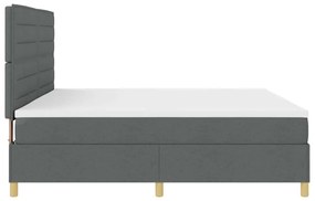 Cama Box com Colchão e LED Cinza Escuro 200x200 cm Tecido