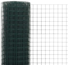 Cerca arame galinheiro 10x0,5 m aço c/ revestimento PVC verde