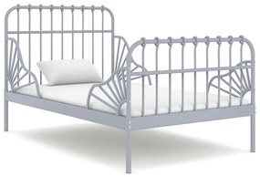 Estrutura de cama extensível em metal cinzento 80x130/200 cm