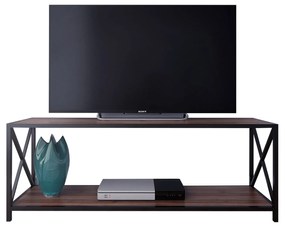 Móvel TV Xena – Nogueira/Preto – 120x33x45,7 cm