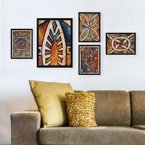 Pintura Decorativa em MDF Enquadrada SET_057 – Multicolor – 24 x 29 cm