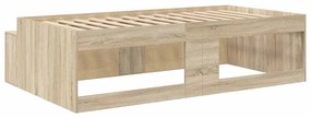 Estrutura de Cama com Armazenamento Carvalho Sonoma 100x200 cm