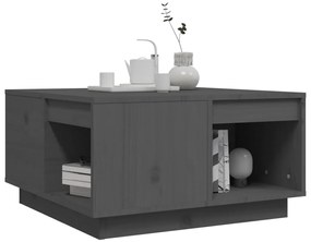 Mesa de centro 60x61x32,5 cm madeira de pinho maciça cinzento