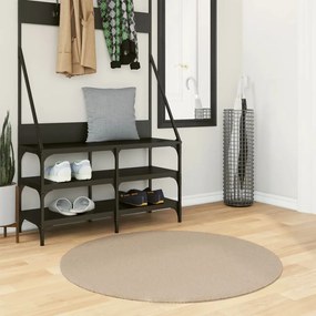 vidaXL Tapete pelo curto macio e lavável HUARTE Ø 100 cm cor areia