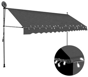 Toldo retrátil manual com LED 400 cm antracite