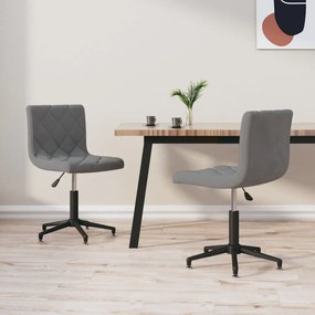vidaXL Cadeiras de jantar giratórias 2 pcs veludo cinzento-escuro