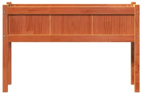 Floreira jardim c/pernas 110x31x70cm pinho maciço castanho cera