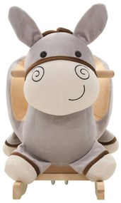 Animal de baloiçar burro em pelúcia 60x32x55 cm cinzento