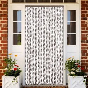 Cortina anti-insetos 100x230cm chenille cinza-acastanh./branco