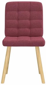 Cadeiras de jantar 4 pcs tecido vermelho tinto