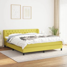 vidaXL Cama com molas/colchão 160x200 cm tecido verde