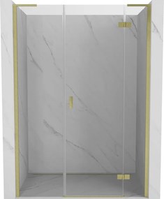 Mexen Mist-H L porta de duche de abertura direita 145 cm, transparente, dourado escovado - 8A5L-145-001-55-00-P