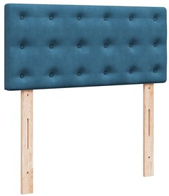Cama boxspring com colchão 90x200 cm veludo azul