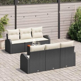 Conjunto de Sofá de Jardim com 7 Peças e Almofadas em Rattan Sintético