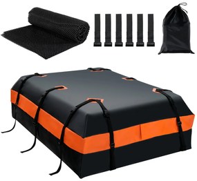 Bolsa de teto para carro com volume de 0,4 m³, bolsa de bagagem de teto à prova d'água, caixa de teto com gancho de porta, fechadura de combinação e tapete antiderrapante