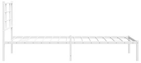 Estrutura de cama com cabeceira 90x200 cm metal branco